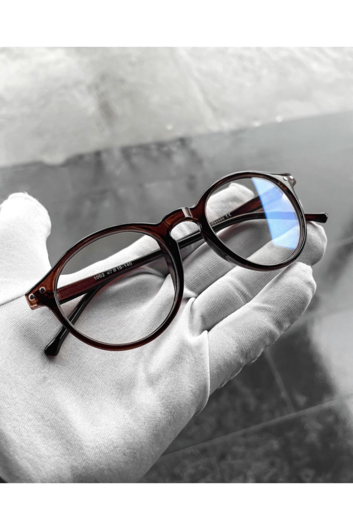 Unisex Kahverengi Çerçeveli Mavi Işık Filtreli Gözlük Optik Uyumlu