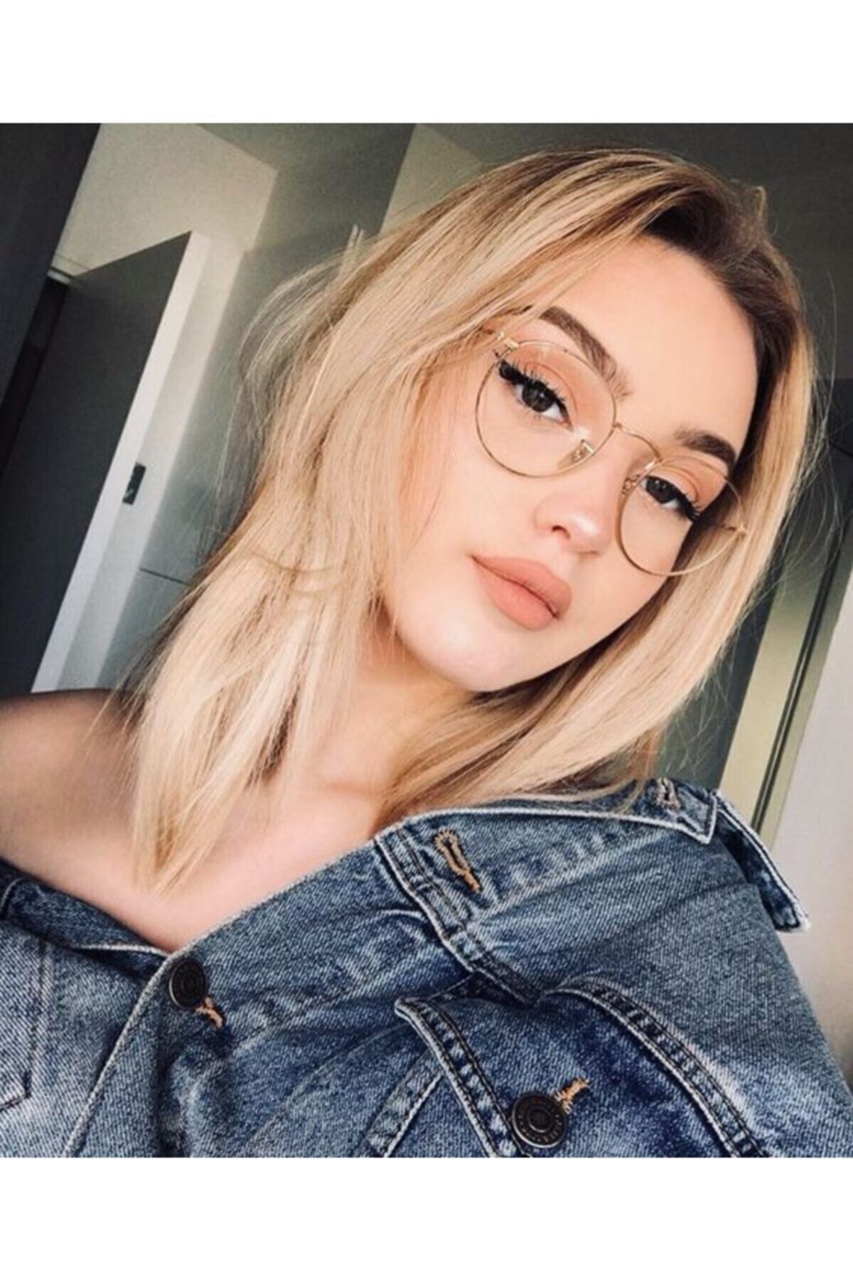 Unisex Siyah Şeffaf Round Güneş Gözlüğü