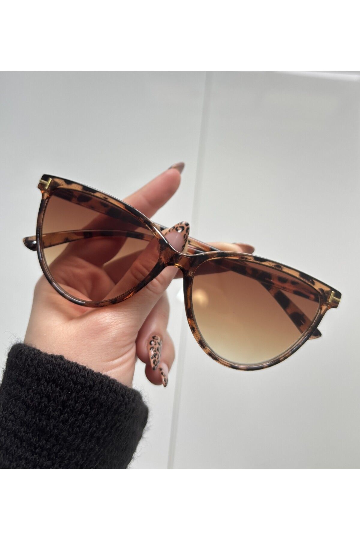 Toms Leopard Güneş Gözlüğü Cateye Kahve Cam Renkli