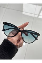 Toms Black Güneş Gözlüğü Cateye Yeşil Cam Renkli