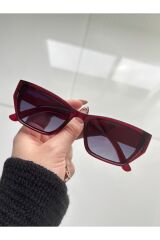 Pradix Bordo Güneş Gözlüğü Cateye Siyah Cam Renkli