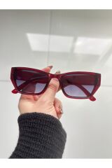 Pradix Bordo Güneş Gözlüğü Cateye Siyah Cam Renkli