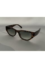 Wave Leopar Güneş Gözlüğü Cateye Yeşil Cam Renkli