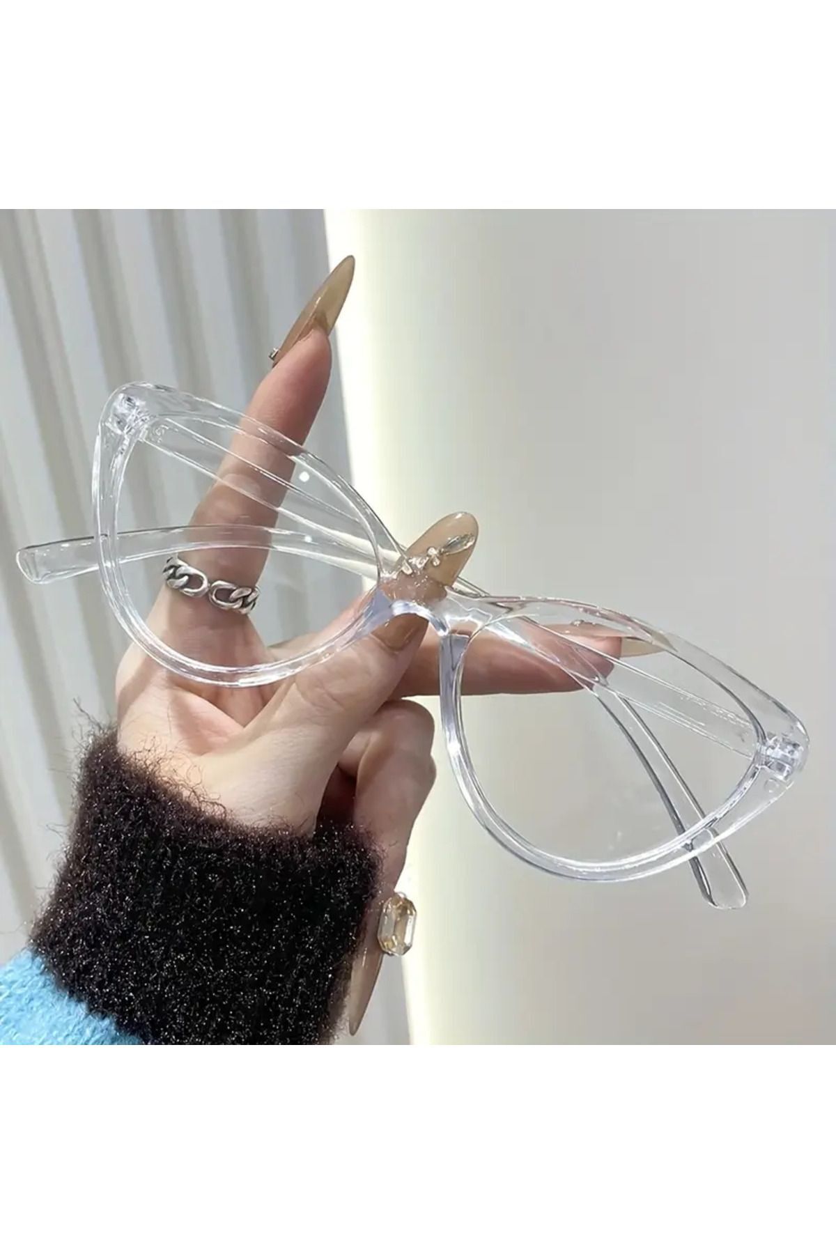 Cateye Mavi Işık Filtreli Gözlük BlueBlock Kedi Gözü Köşeli, Optik Uyumlu Camları Değişebilir