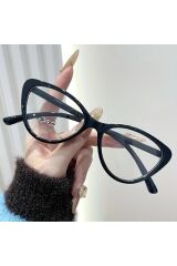 Cateye Mavi Işık Filtreli Gözlük BlueBlock Kedi Gözü Köşeli, Optik Uyumlu Camları Değişebilir