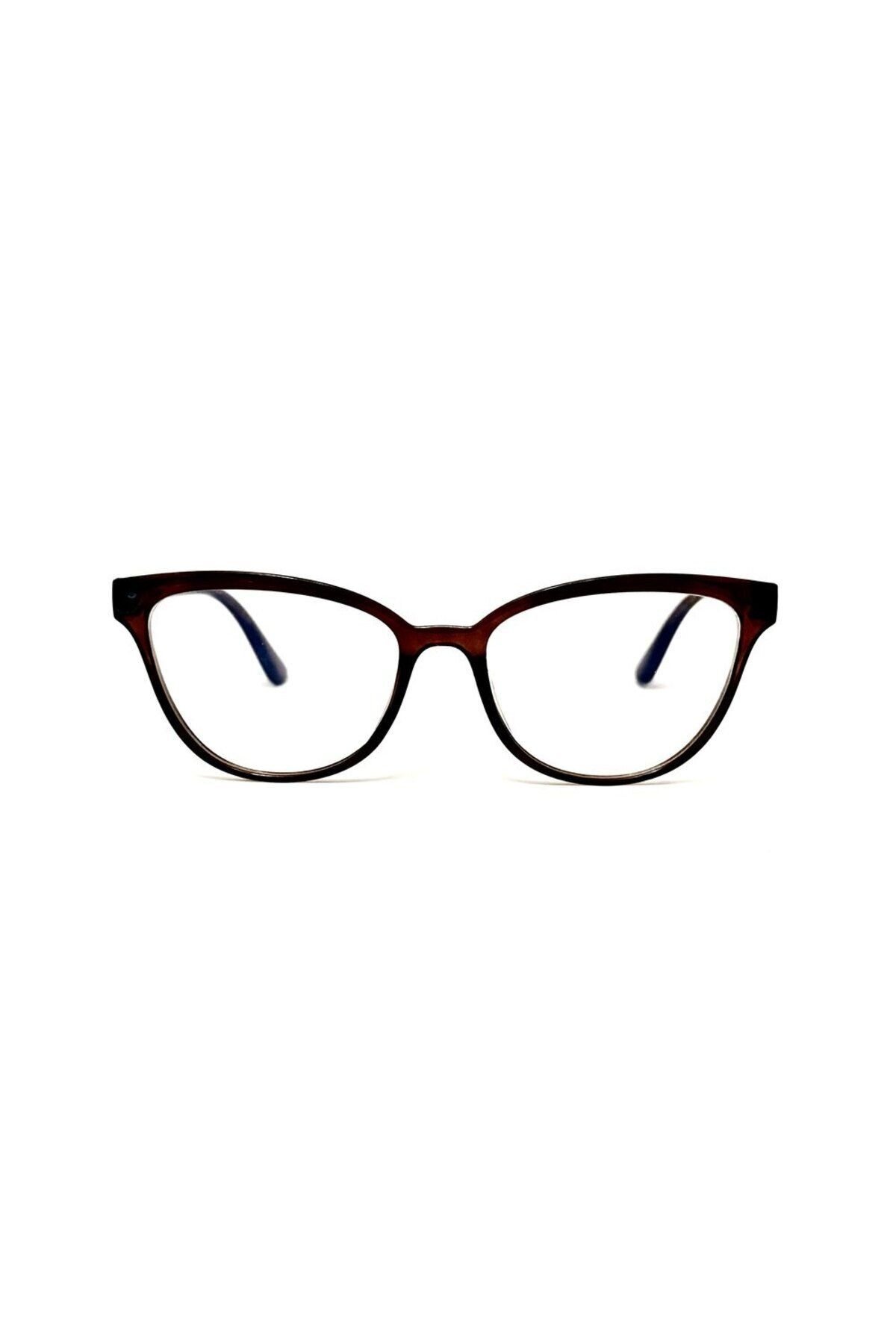 Lily Brown Mavi Işık Korumalı Gözlük Unisex Cateye Optik Uyumlu Camları Değişebilir