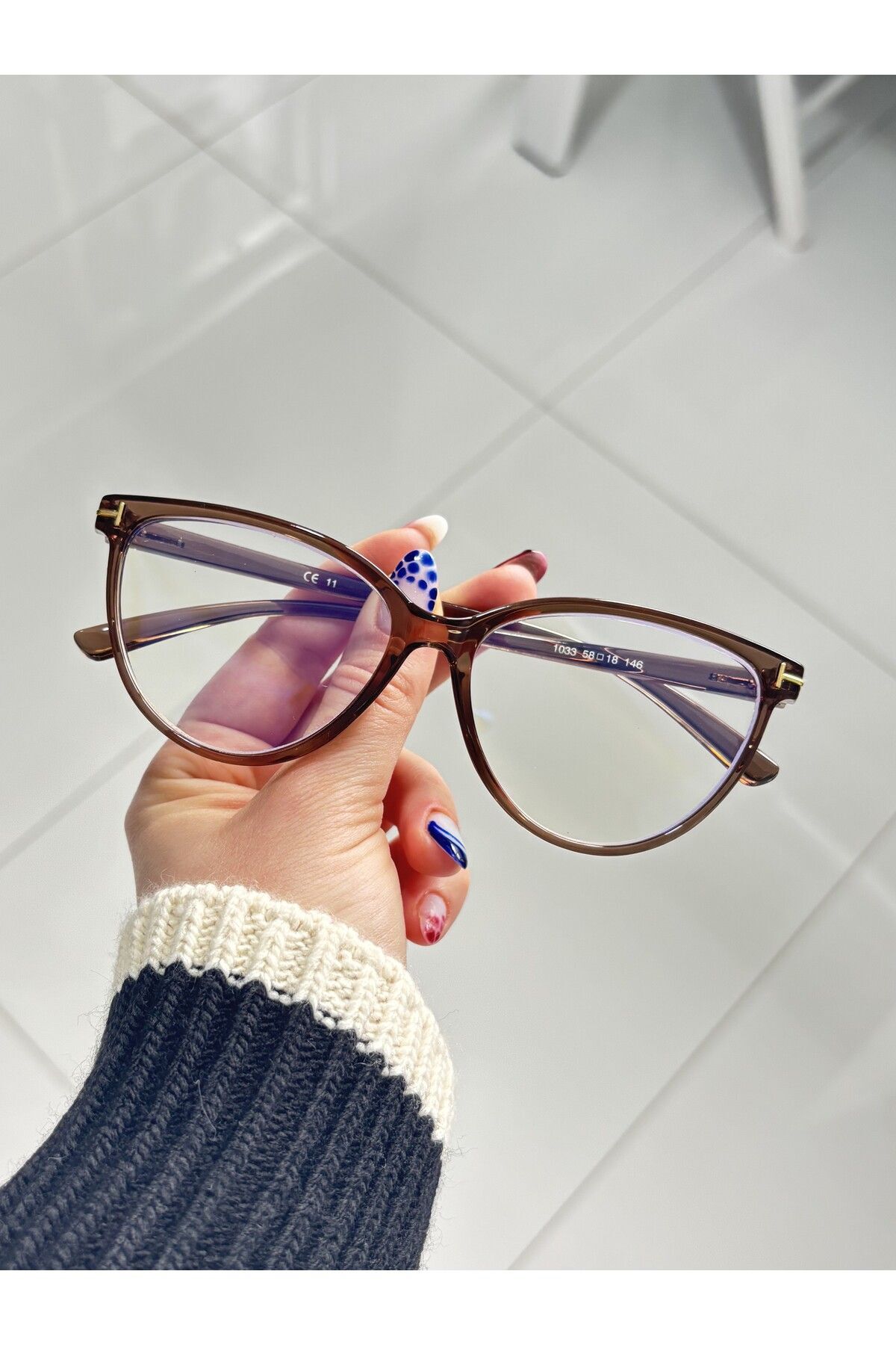 Talia Metal Detaylı Cateye Mavi Işık Filtreli Ekran Gözlüğü Optik Uyumlu Camları Değişebilir