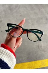 Talya Cateye Yeşil Mavi Işık Filtreli Ekran Gözlüğü Optik Uyumlu Camları Değişebilir
