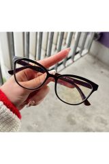 Talya Cateye Kahverengi Mavi Işık Filtreli Ekran Gözlüğü Optik Uyumlu Camları Değişebilir