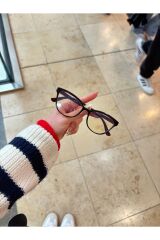 Talya Cateye Kahverengi Mavi Işık Filtreli Ekran Gözlüğü Optik Uyumlu Camları Değişebilir