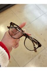 Talya Cateye Leopar Mavi Işık Filtreli Ekran Gözlüğü Optik Uyumlu Camları Değişebilir