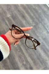 Talya Cateye Leopar Mavi Işık Filtreli Ekran Gözlüğü Optik Uyumlu Camları Değişebilir