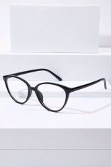 Siyah Cateye Mavi Işık Filtreli Ekran Gözlüğü Optik Uyumlu Camları Değişebilir
