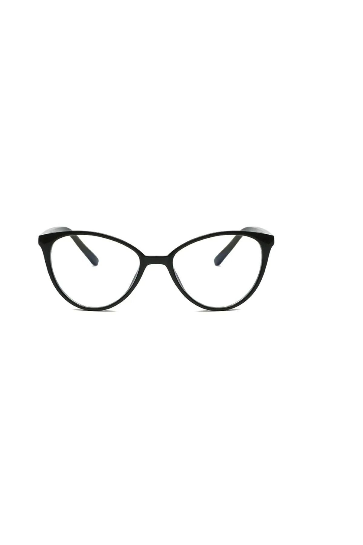 Cateye Mavi Işık Filtreli Gözlük BlueBlock Kedi Gözü Köşeli, Optik Uyumlu Camları Değişebilir