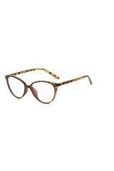 Cateye Leopar Desen Mavi Işık Filtreli Gözlük Optik Uyumlu Camları Değişebilir