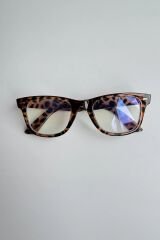 Unisex Wayfarer Leopar Mavi Işık Korumalı Gözlük