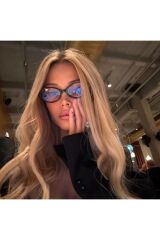 Miux Black Oval Çerçeve Mavi Işık Korumalı Ekran gözlüğü Optik Uyumlu Camları Değişebilir