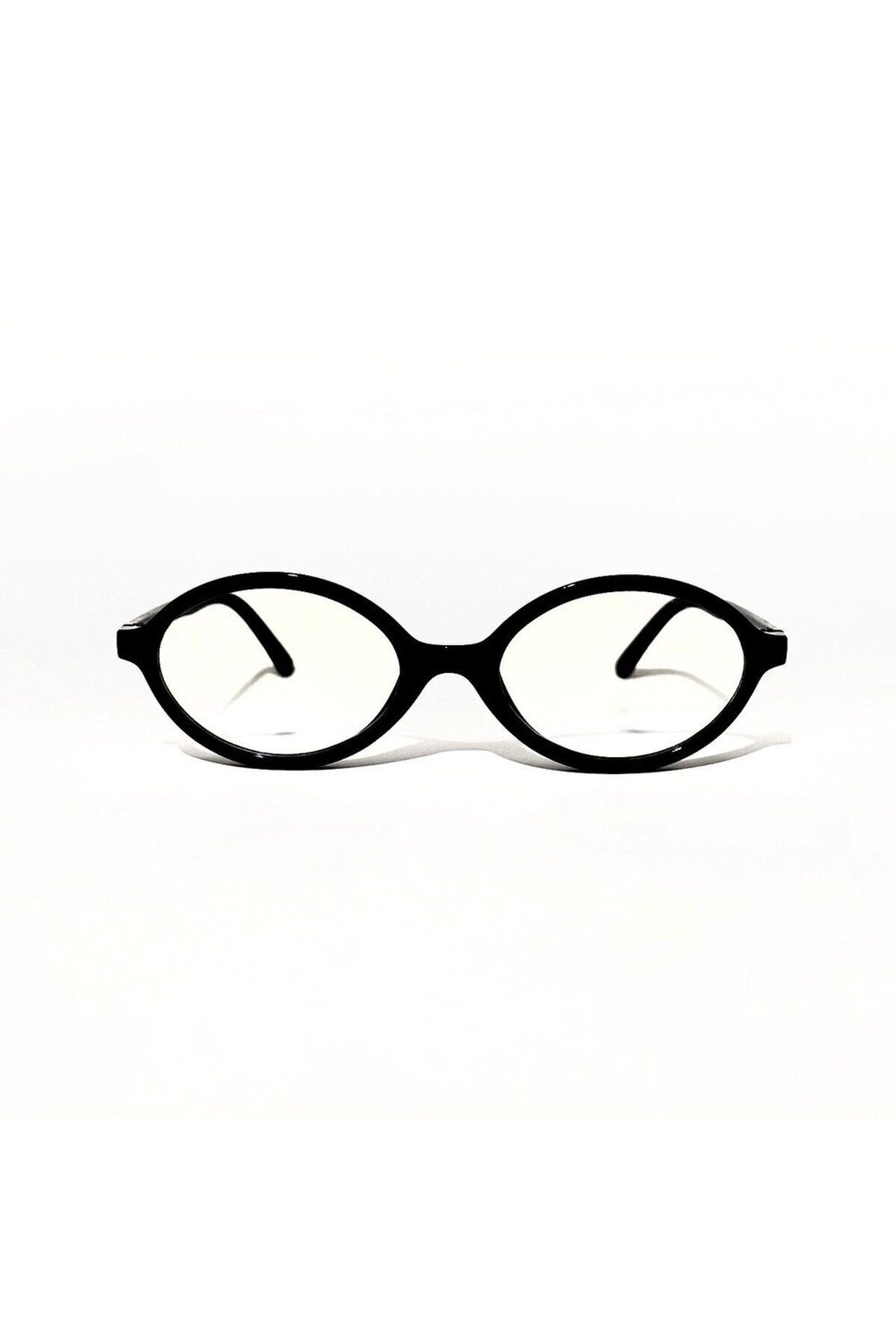 Miux Black Oval Çerçeve Mavi Işık Korumalı Ekran gözlüğü Optik Uyumlu Camları Değişebilir