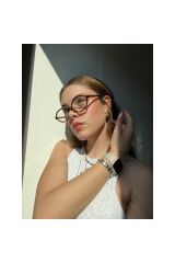 Miux Leopard Oval Çerçeve Mavi Işık Korumalı Ekran gözlüğü Optik Uyumlu Camları Değişebilir
