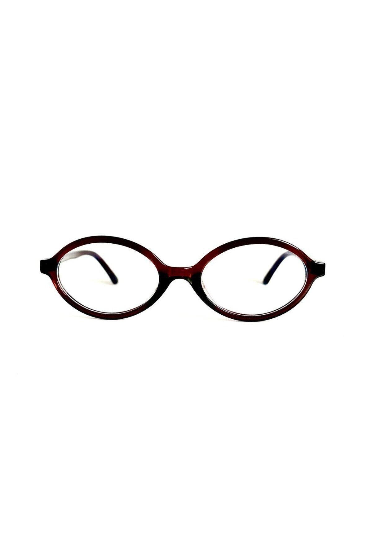 Miux Brown Oval Çerçeve Mavi Işık Korumalı Ekran gözlüğü Optik Uyumlu Camları Değişebilir