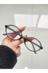 MIUX FÜME OVAL ÇERÇEVE Mavi Işık Korumalı Ekran gözlüğü, Optik Uyumlu, Camları Değişebilir
