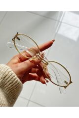 MIUX GOLD METAL OVAL ÇERÇEVE Mavi Işık Korumalı Ekran gözlüğü, Optik Uyumlu, Camları Değişebilir