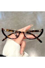 HALFMOON LEOPAR OVAL ÇERÇEVE Mavi Işık Korumalı Ekran gözlüğü, Optik Uyumlu, Camları Değişebilir