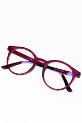 Mat Bordo Çerçeve Unisex Mavi Işık Koruyucu Gözlük