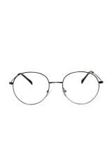 Unisex Gri Çerçeveli Oval Metal Numarasız Mavi Işık Gözlük