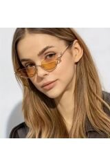 GUPP PEMBE GÜNEŞ GÖZLÜĞÜ Cateye Gold Çerçeve 52 ekartman