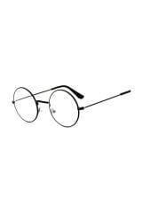 Şeffaf Camlı Retro Yuvarlak Harry Potter Siyah Gözlük Pra-1215832-6570