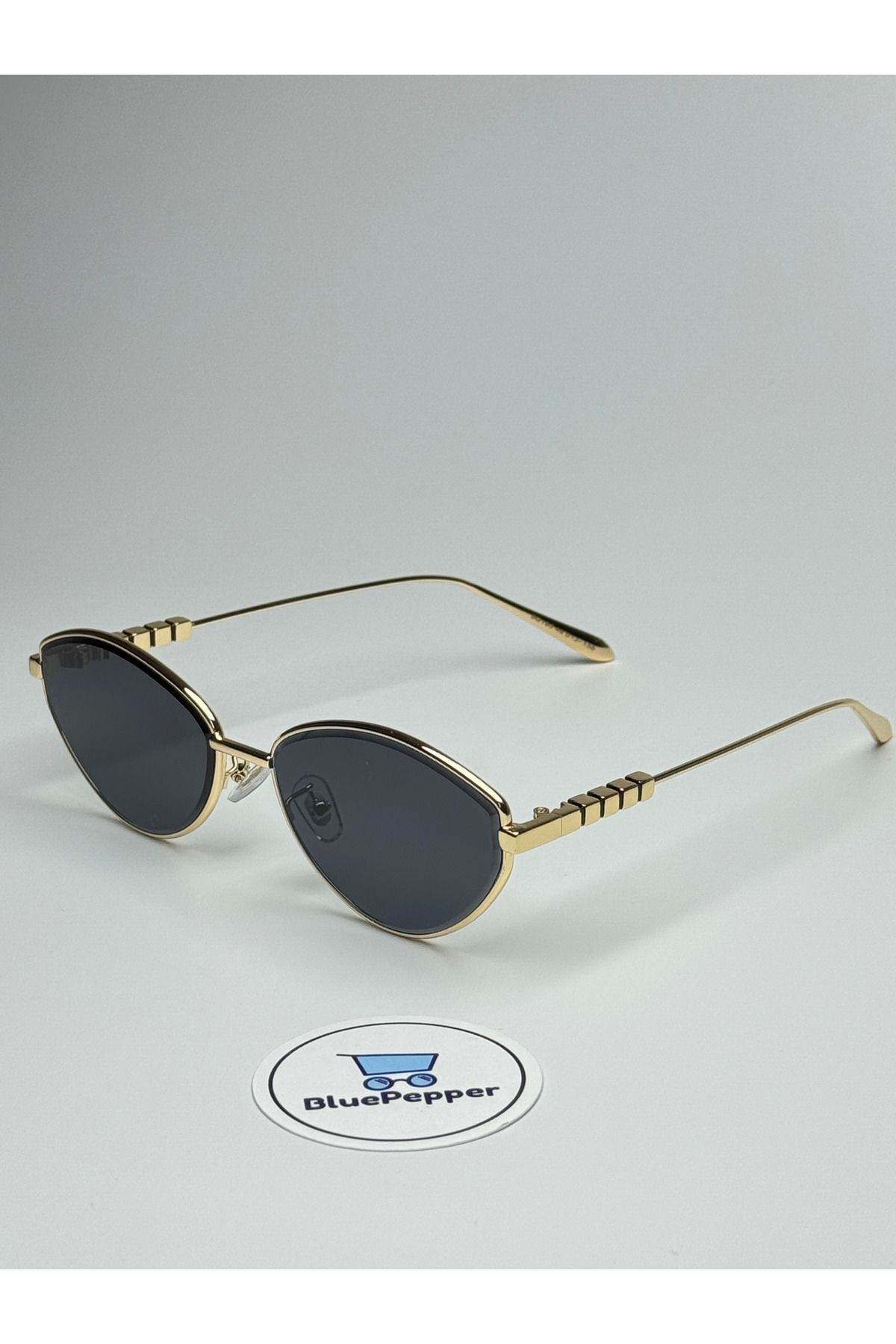MİNA SİYAH GÜNEŞ GÖZLÜĞÜ Cateye-Gold Çerçeve 57 ekartman