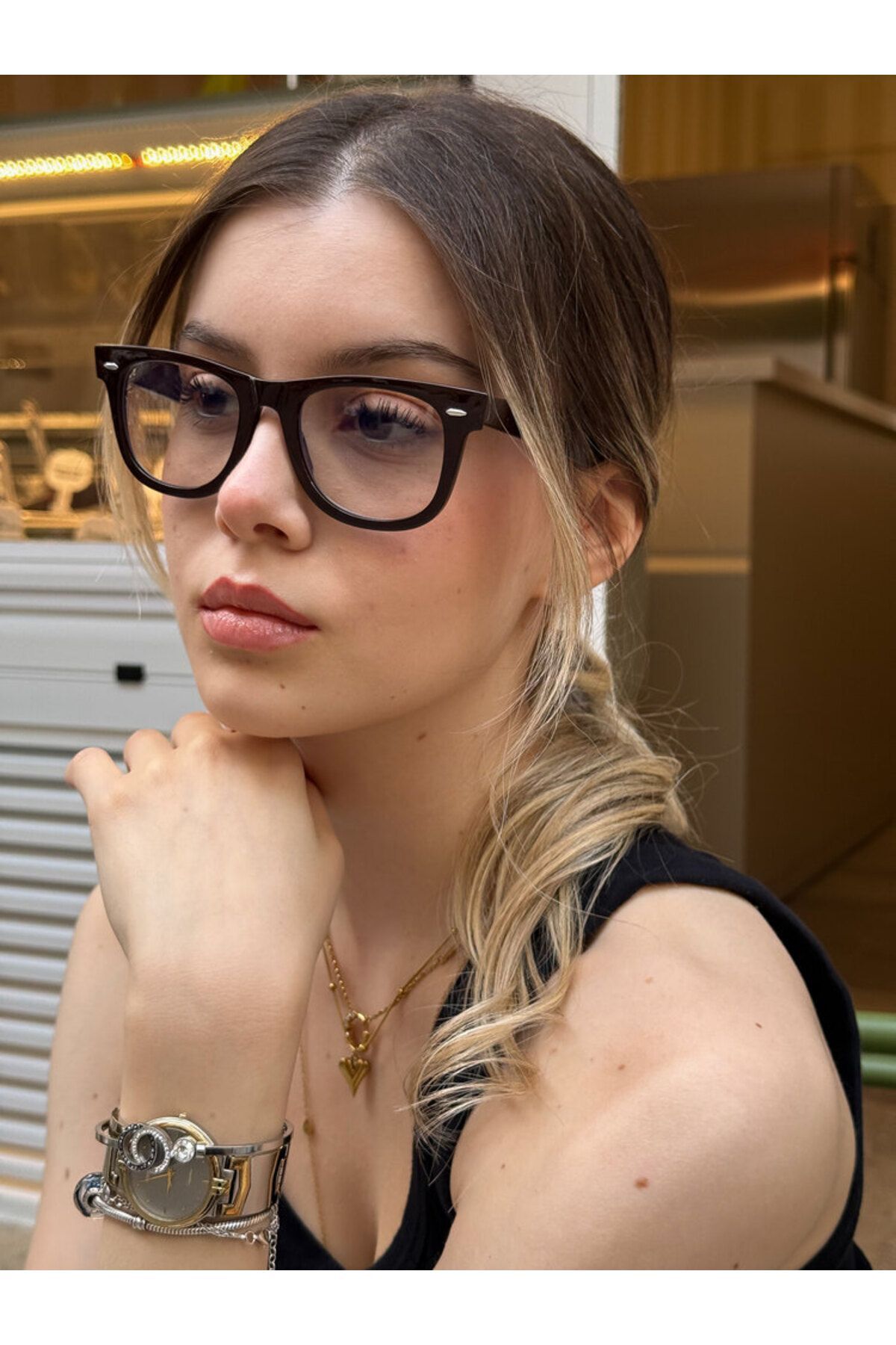 Unisex Wayfarer Siyah Mavi Işık Korumalı Gözlük