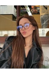 Leopar Cat Eye Çerçeve Popüler Şeffaf Ekran Gözlüğü