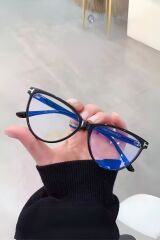 Siyah Cat Eye Çerçeve Popüler Şeffaf Ekran Gözlüğü