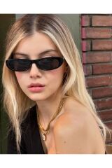 YİVLOR SİYAH GÜNEŞ GÖZLÜĞÜ İnce Cateye Çerçeve 53 ekartman