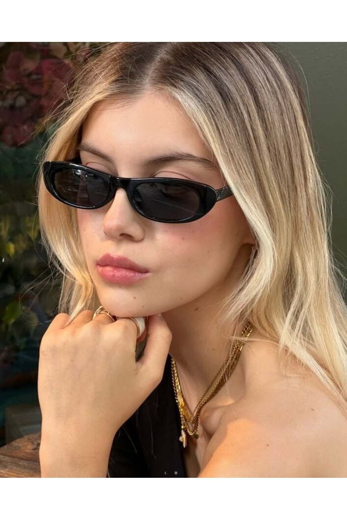 YİVLOR SİYAH GÜNEŞ GÖZLÜĞÜ İnce Cateye Çerçeve 53 ekartman