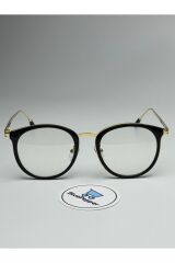 PANTHERA SİYAH MAVİ IŞIK KORUMALI GÖZLÜK Yuvarlak Metal Çerçeve 50-15-140 ekartman