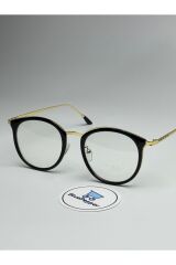 PANTHERA SİYAH MAVİ IŞIK KORUMALI GÖZLÜK Yuvarlak Metal Çerçeve 50-15-140 ekartman