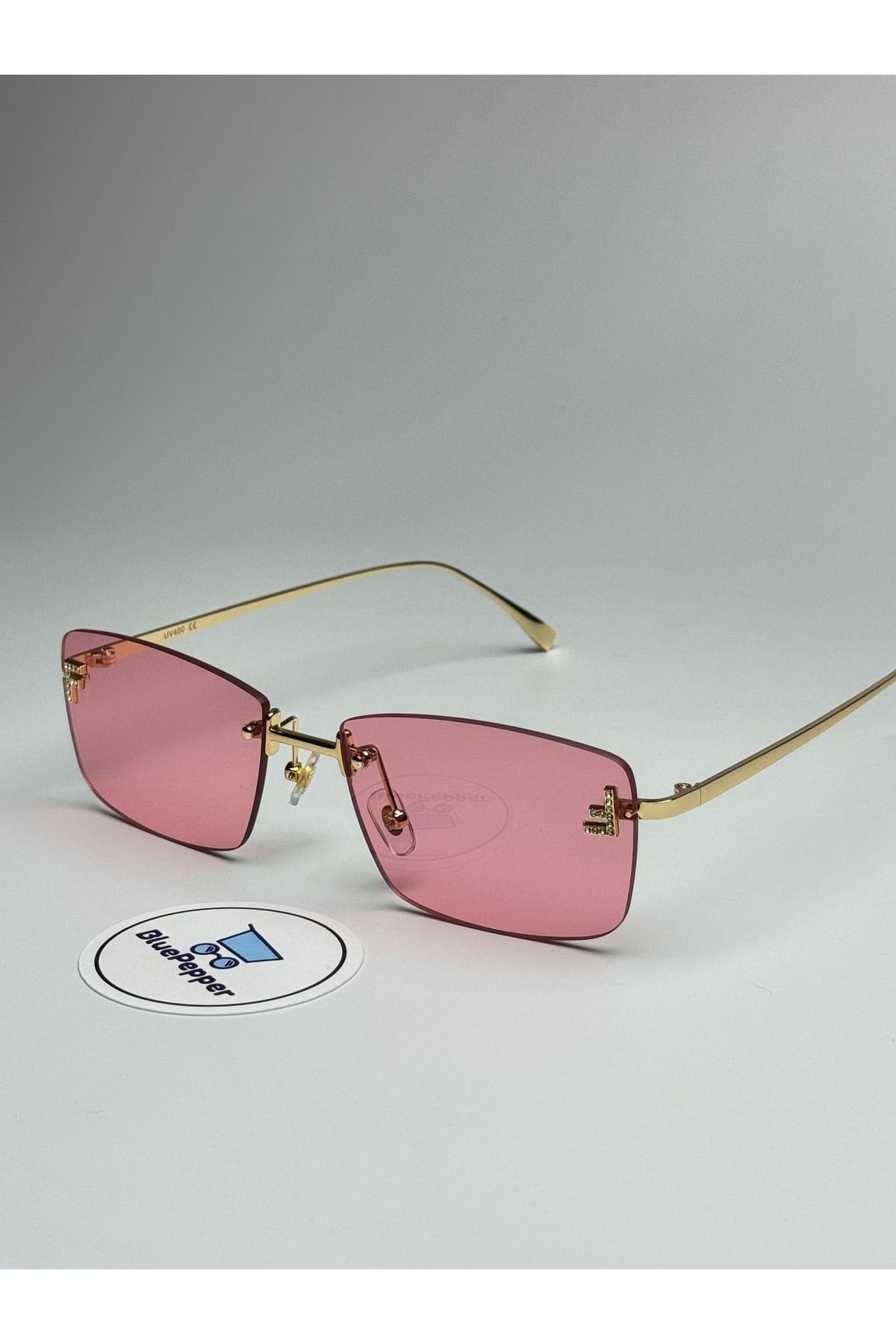 FENDYY V2 PEMBE GÜNEŞ GÖZLÜĞÜ Dikdörtgen Çerçeve 55-24-143 ekartman