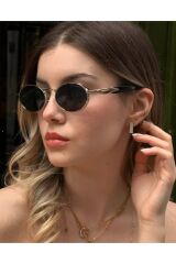 PRADIX V3 SİYAH GÜNEŞ GÖZLÜĞÜ Oval Gold Çerçeve Siyah Cam Renkli 50-18-150 ekartman