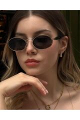 PRADIX V3 SİYAH GÜNEŞ GÖZLÜĞÜ Oval Gold Çerçeve Siyah Cam Renkli 50-18-150 ekartman