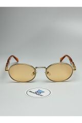 PRADIX V3 TURUNCU GÜNEŞ GÖZLÜĞÜ Oval Gold Çerçeve Turuncu Cam Renkli 50-18-150 ekartman