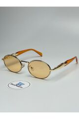 PRADIX V3 TURUNCU GÜNEŞ GÖZLÜĞÜ Oval Gold Çerçeve Turuncu Cam Renkli 50-18-150 ekartman