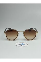 RAYVEN KAHVE GÜNEŞ GÖZLÜĞÜ Yuvarlak Gold Çerçeve 55-18-140 ekartman