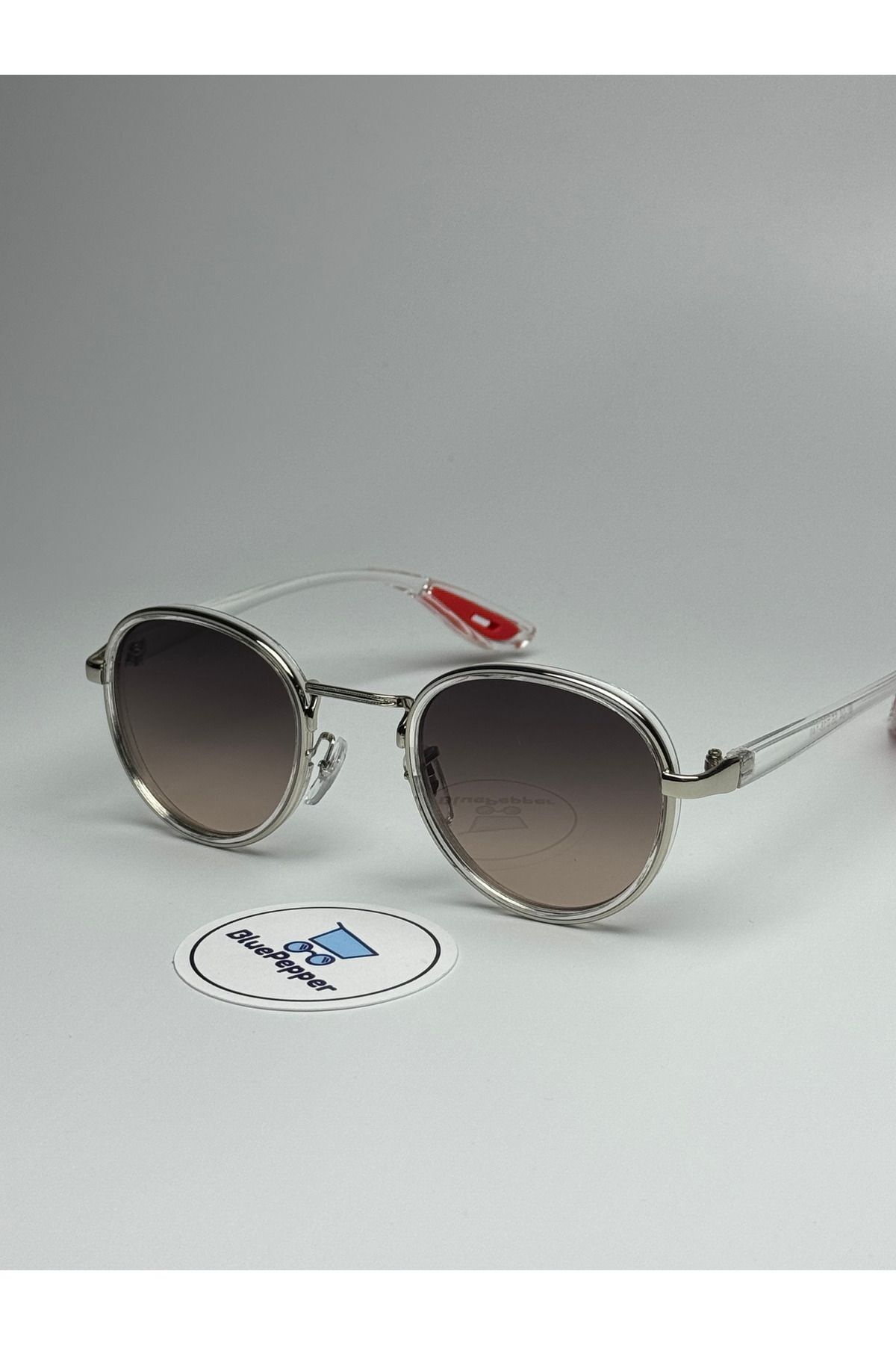 RAYVEN SİYAH GÜNEŞ GÖZLÜĞÜ Yuvarlak Şeffaf Çerçeve 55-18-140 ekartman