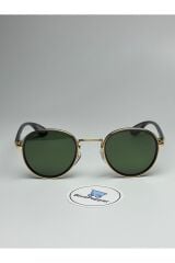 RAYVEN SİYAH GÜNEŞ GÖZLÜĞÜ Yuvarlak Gold Çerçeve 55-18-140 ekartman