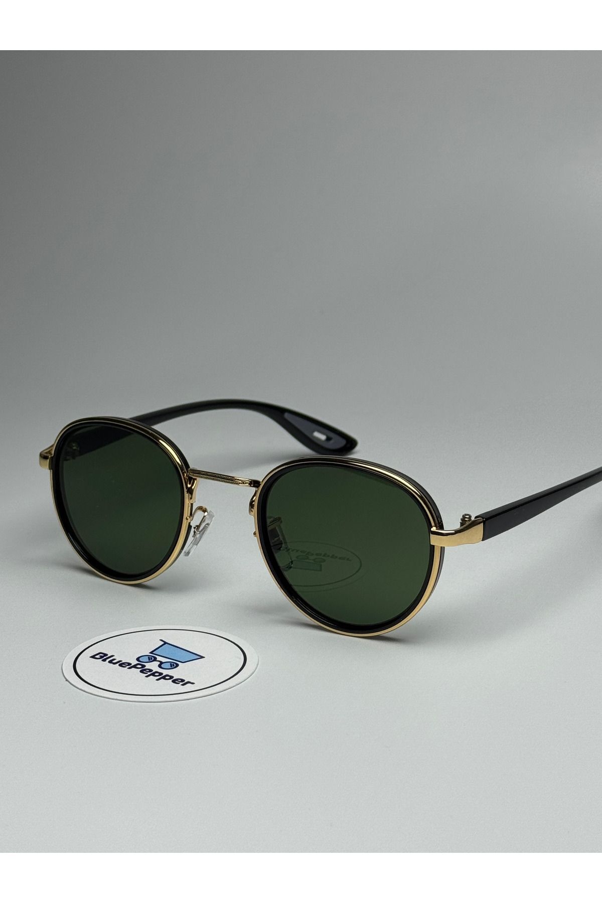 RAYVEN SİYAH GÜNEŞ GÖZLÜĞÜ Yuvarlak Gold Çerçeve 55-18-140 ekartman