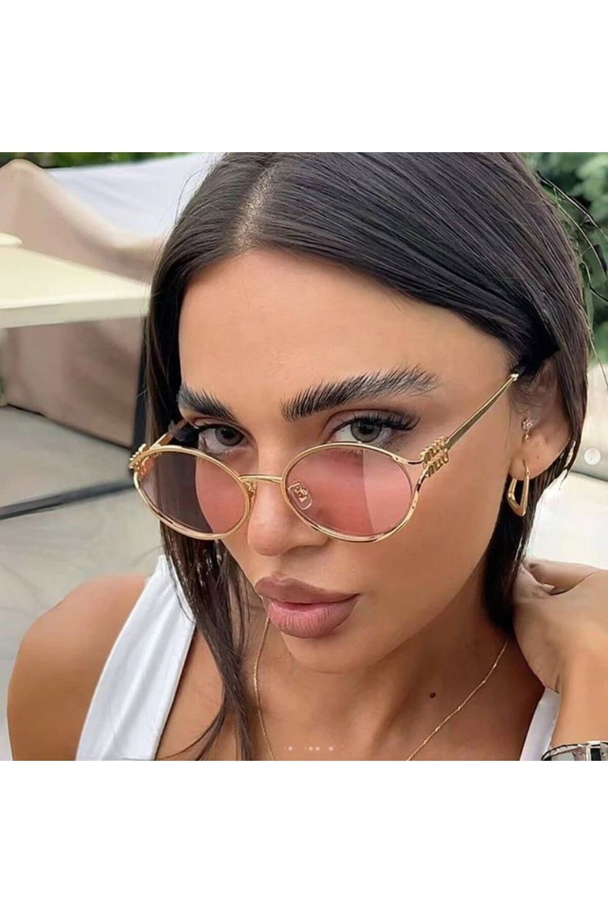 MIUX V4 PEMBE GÜNEŞ GÖZLÜĞÜ Oval Çerçeve Pembe Cam Renkli 55 ekartman
