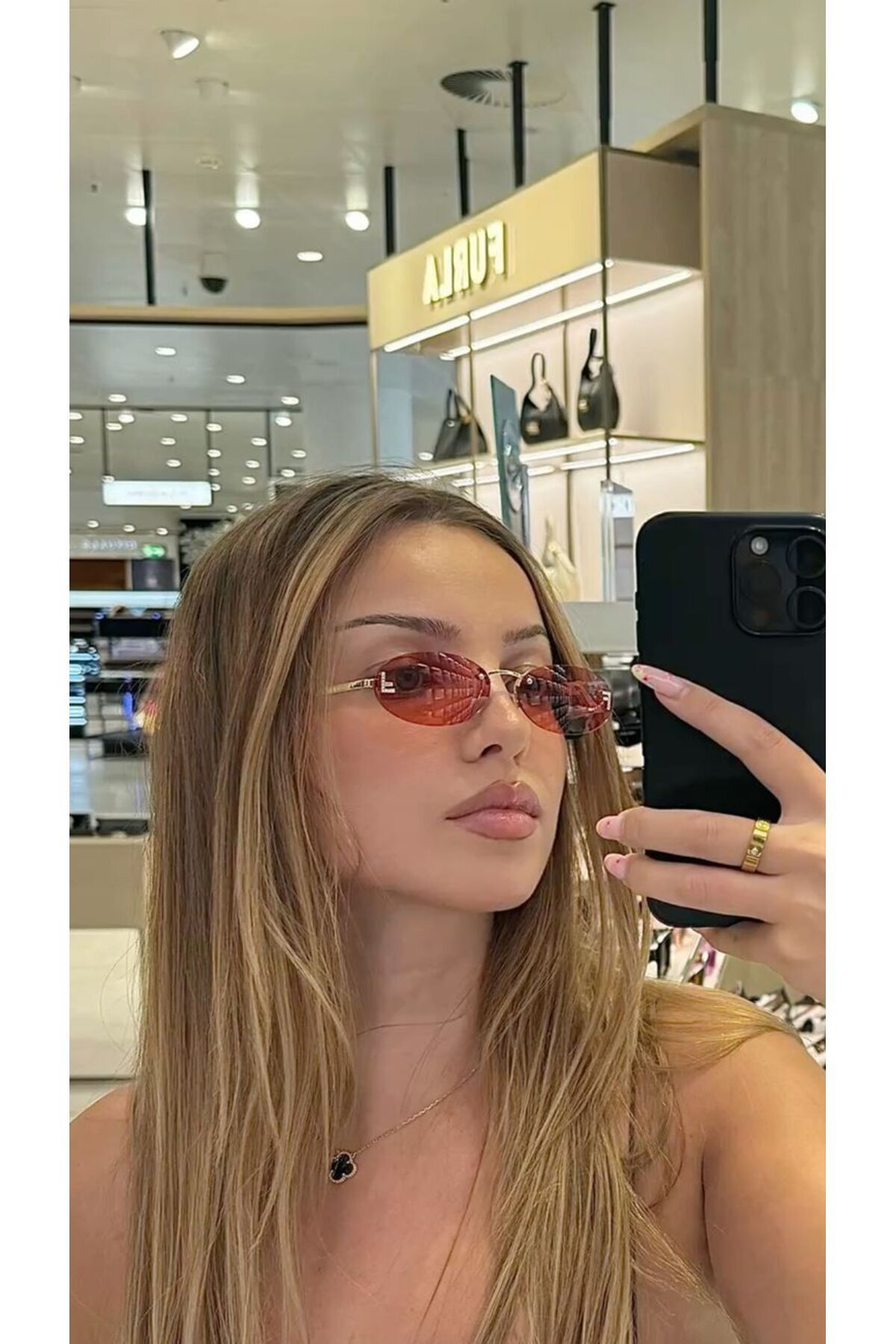 FENDYY KAHVE GÜNEŞ GÖZLÜĞÜ Oval Çerçeve Kahve Cam Renkli 52 ekartman